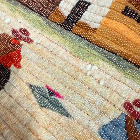 Peruvian Folk Art Tapestry Bohemian Decor Wool Colorful Village Mountain - Picture 3 of 7